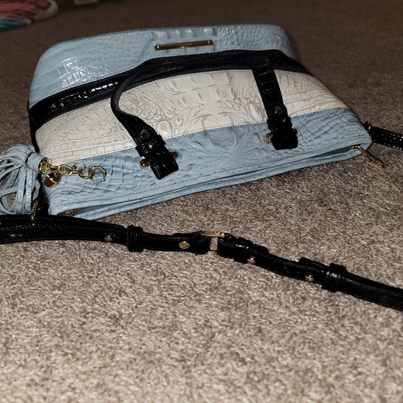 Brahmin Mini Asher Croc Embossed Leather Handbag Purse • Rare Color • Like New - Picture 16 of 16